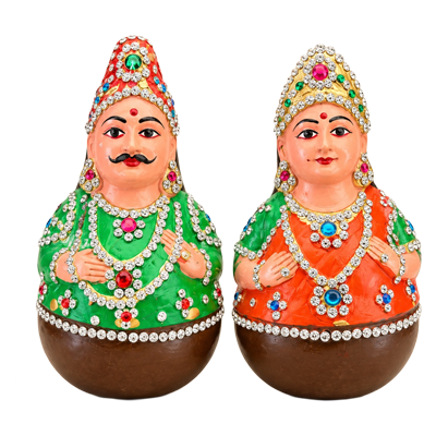 Embellished-Stone-Uruttu-Doll-Pair