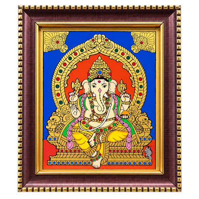 Framed-Lord-Ganesha-Reverse-Glass-Painting