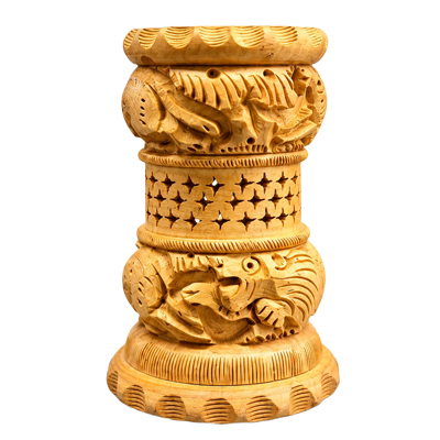 Ornate-Carved-Wooden-Pen-Stand