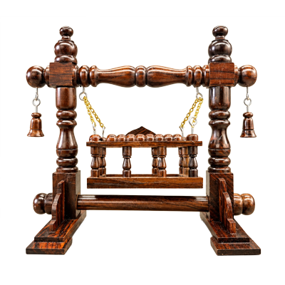 Polished-Wooden-Cradle-with-Golden-Chains
