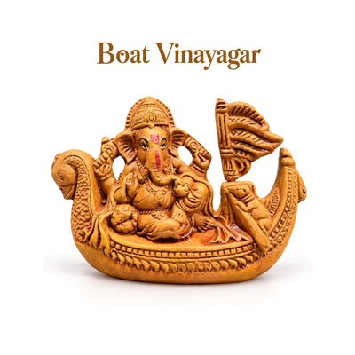 Terracotta Boat Vinayagar Sculpture