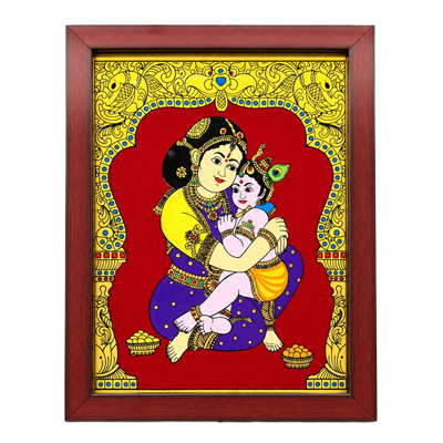 Yasodha-Krishna-Reverse-Glass-Painting